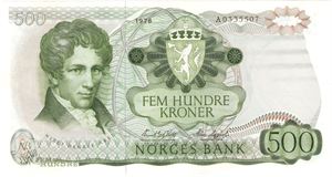 500 kroner 1978 A.0335507. Kv.0/01