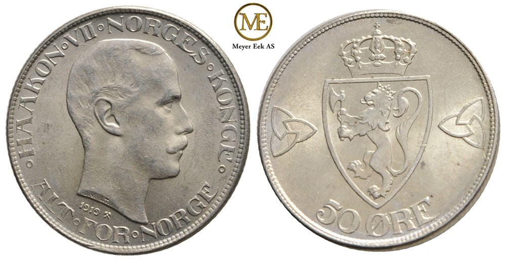 50 øre 1919 Haakon VII. Kv.0