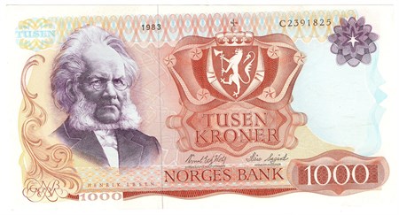 1000 kroner 1983 C. Kv.1+