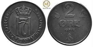 2 øre 1917 Haakon VII. Kv.0/01