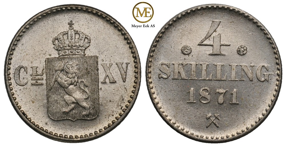 4 skilling 1871 Carl XV. Kv.0