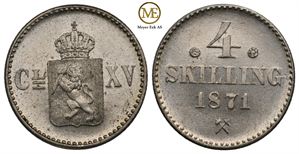4 skilling 1871 Carl XV. Kv.0