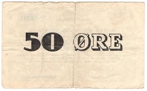 50 øre Kings Bay Kull Komp. a/s. 1958/59. RRR-Seddel. Kv.1-