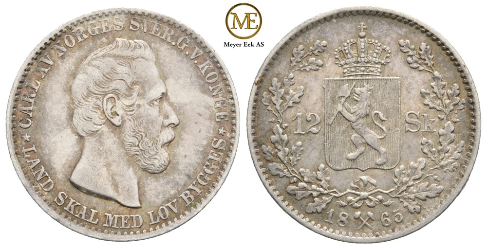 12 skilling 1865 Carl XV.Kv.1+/01