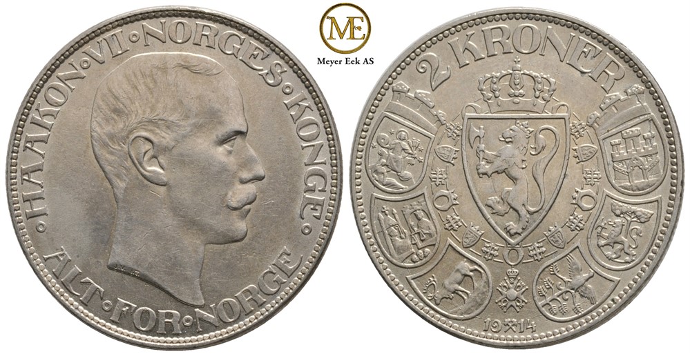 2 kroner 1914 Haakon VII. Kv.0/01