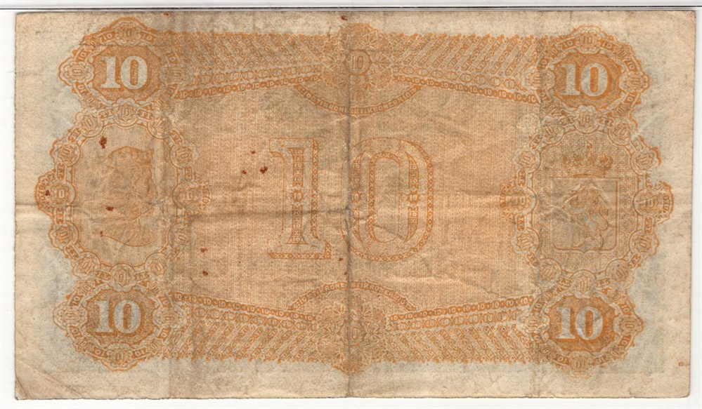 10 kroner 1897 C.0828401 Oscar II. SS-Seddel. Sign. Quale. Kv.1/1-