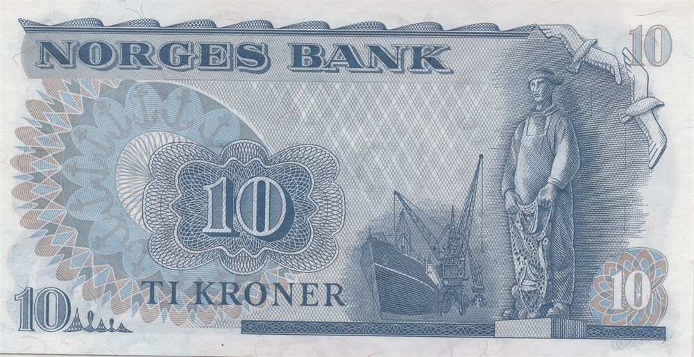 10 kroner 1972 QO erstatningsseddel. Kv.0