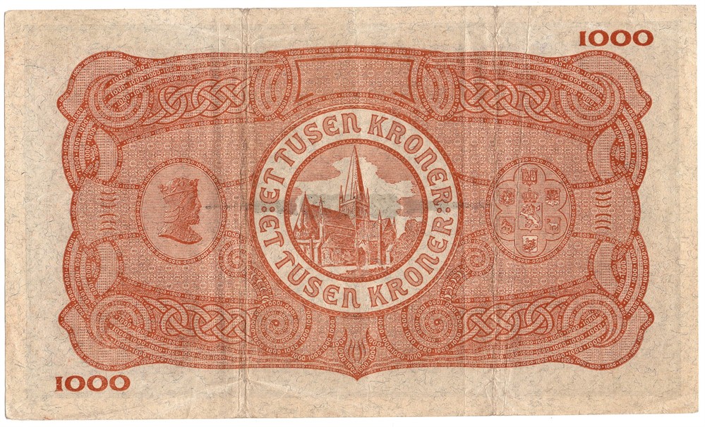 1000 kroner 1945 A.0198978. Kv.1/1+