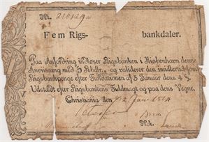 5 Rigsdaler 1814. No.210129a. Kv.2
