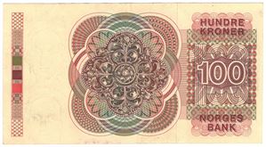 100 kroner 1977 QD. Erstatningsseddel. Kv.1+/01