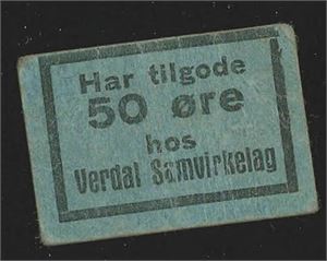 Verdal Samvirkelag, 50 øre 1941/42 kv. 1