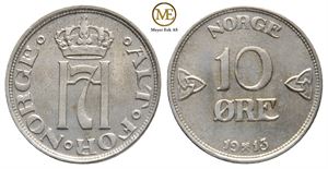 10 øre 1913 Haakon VII. Kv.0