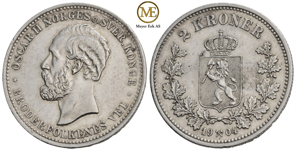 2 kroner 1904 Oscar II. Kv.01