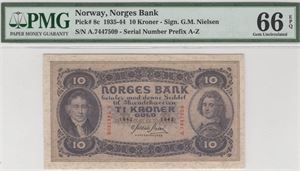 10 kroner 1942 A.7447509. 66 EPQ. Kv.0