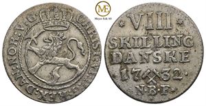 8 skilling 1732 Christian VI. Variant. 1+/01