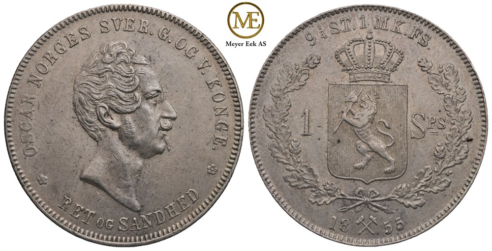 Speciedaler 1855 Oscar I. Kv.0/01