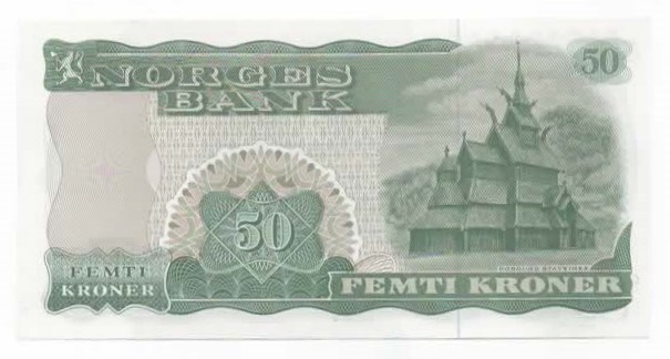 Norge 50 kroner 1974 F kv. 0