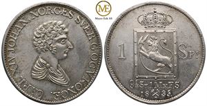 Speciedaler 1835 Carl XIV Johan m/stjerne. Kv.0/01