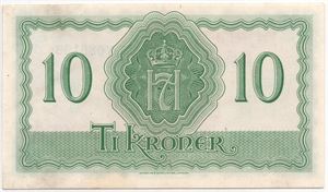 10 kroner 1944 Y.088198 London utg. Kv.0/01