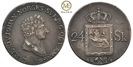 24 skilling 1834 Carl XIV Johan. Kv.1+/01