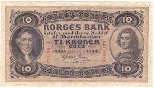 10 kroner 1938 X.1991132. Kv.0/01