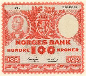 100 kroner 1952 B