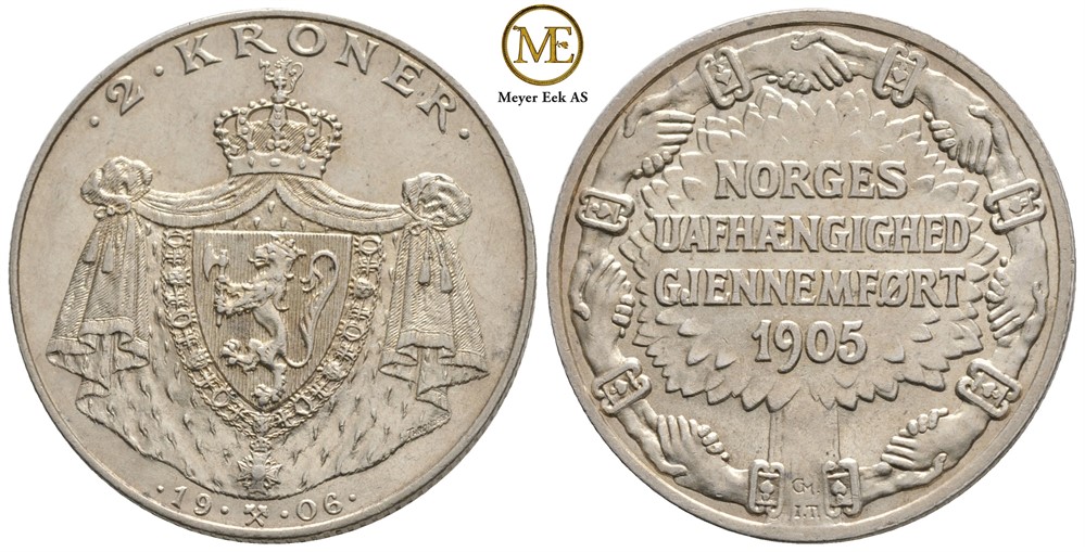 2 Kroner 1906 Jub. Haakon VII. Kv.0/01