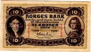 10 kroner 1935 U Kv.1