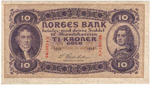 10 kroner 1919 H.4250185. Kv.0/01