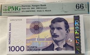 1000 kroner 2001 MS66 EPQ