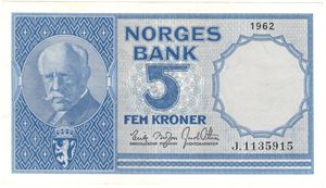 5 kroner 1962 J.1135915. Kv.0