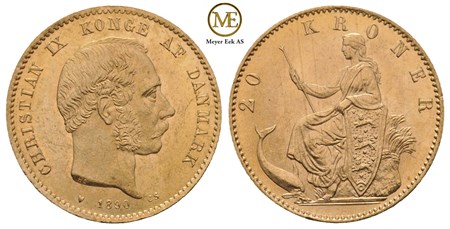 20 kroner 1890 Christian IX. Kv.01