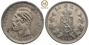 50 øre 1889 Oscar II. Kv.0