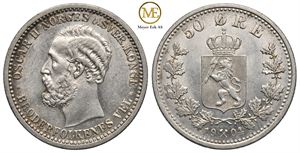 50 øre 1904 Oscar II. Kv.0/01