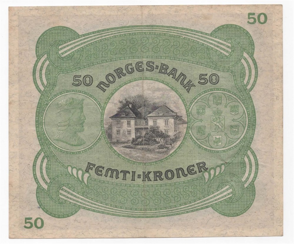 Norge 50 kroner 1938 B kv. 1+