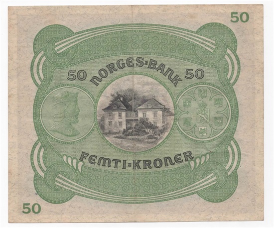 Norge 50 kroner 1938 B kv. 1+