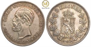 2 kroner 1904 Oscar II. Kv.1+/01