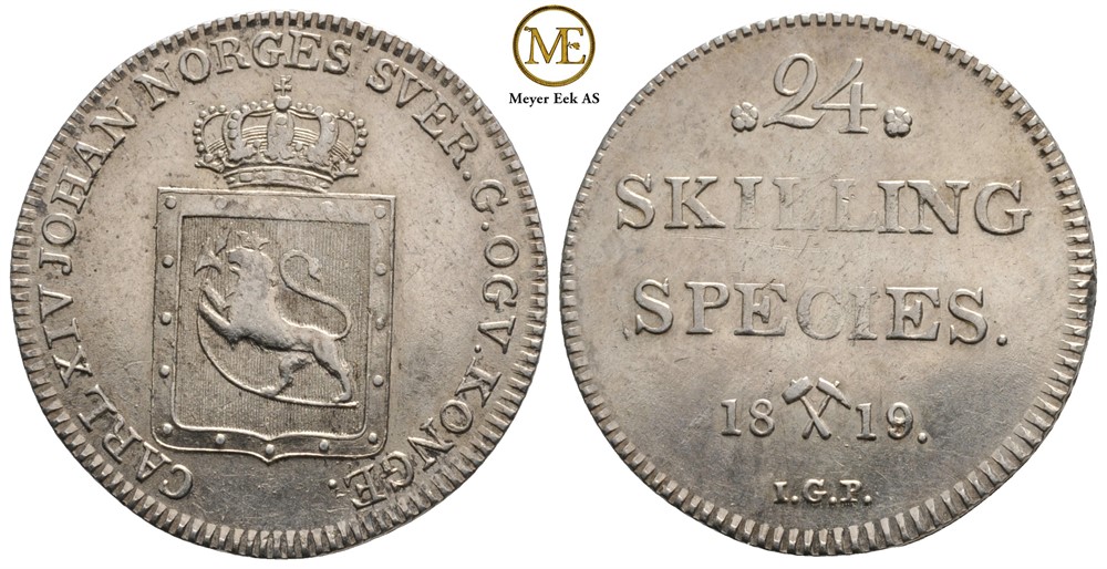 24 skilling 1819 Carl XIV Johan. Kv.0/01