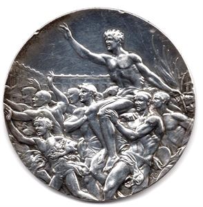 Sølvmedalje fra de olympiske leker i Amsterdam 1928. Kv.01