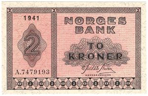 2 kroner 1941 A.7479193. Kv.0/01