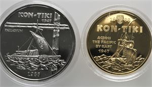 Kon-Tiki 1988 Samoa. Komplett sett med gull og palladium