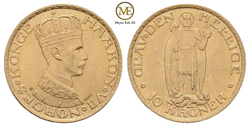 10 kroner 1910 Haakon VII. Kv.0/01