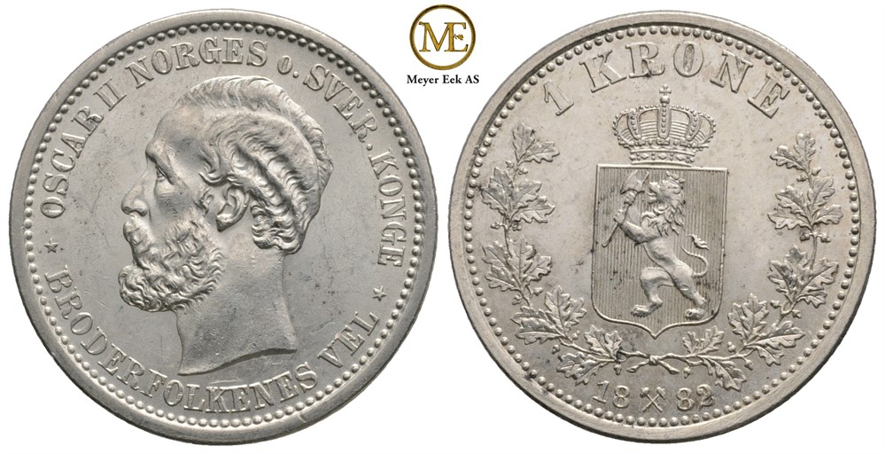 1 krone 1882 Oscar II. Kv.0