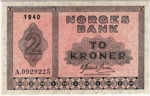 2 kroner 1940 A.0929225. 66 EPQ