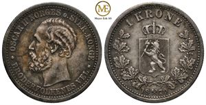 1 krone 1879 Oscar II. Kv.1+/01