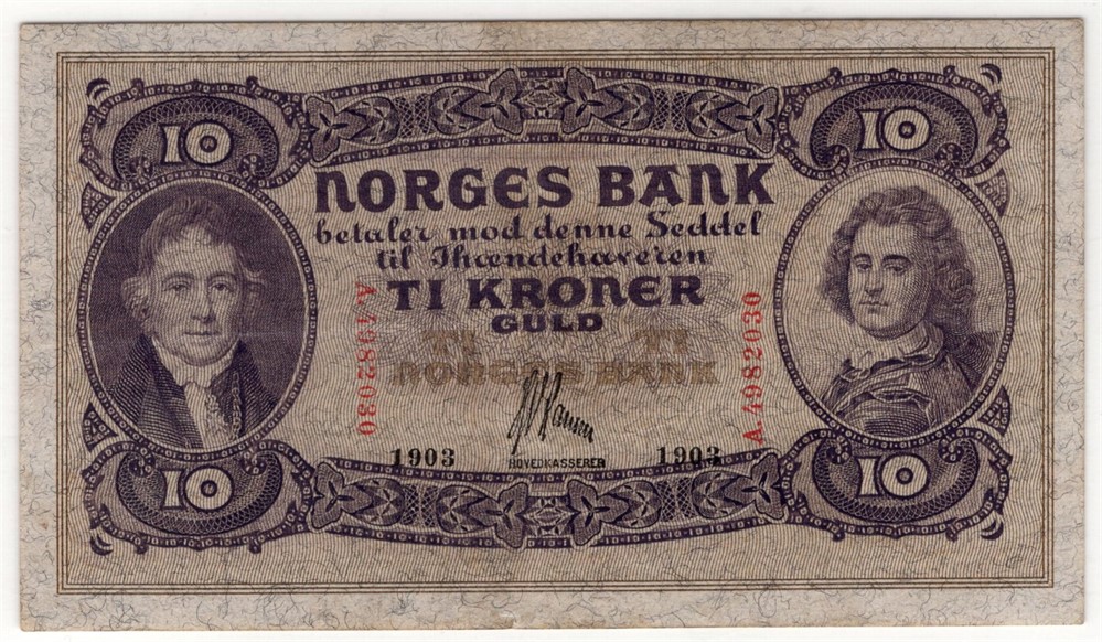 10 kroner 1903 A.4982030. Kv.1+/01