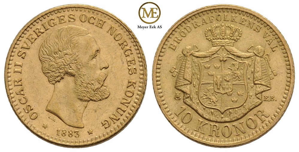 10 kronor 1883 Oscar II. Kv.01