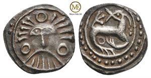 Sceatta Anglo-saxon (695-740). Kv.01