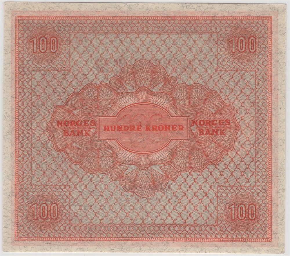 100 kroner 1945 A.5337659. 65 EPC. Kv.0