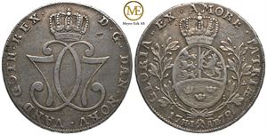 1/2 speciedaler 1778 Christian VII. Kv.1+